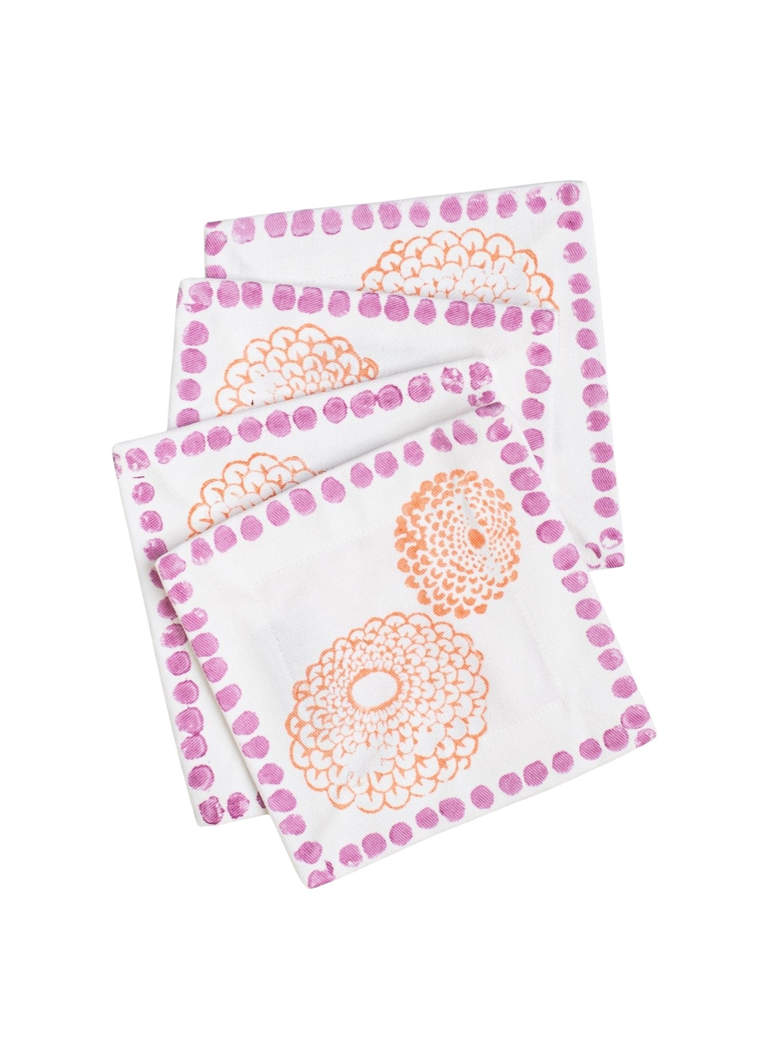 Cocktail Napkins (set of 4) - Marigold - Lilac & Melon - The Mended Company