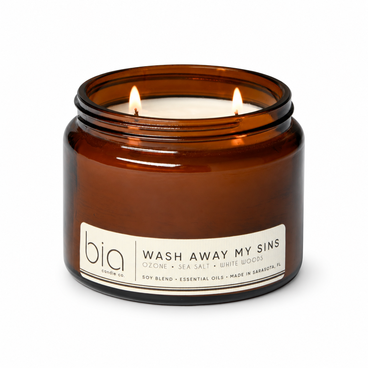 Wash Away My Sins Soy Blend Candle — Sea Salt, Ocean & White Woods