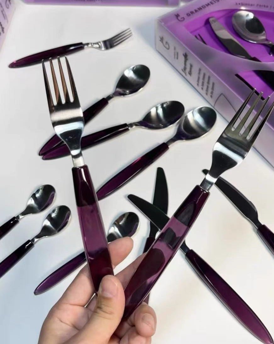 Meteor Flatware Set of 16 Pcs ( $3.5 Each ) - Sleek Modern Cutlery Silverware Set - Flatware Sets - Meteor Flatware Set of 16 Pcs - INSPECIAL HOME