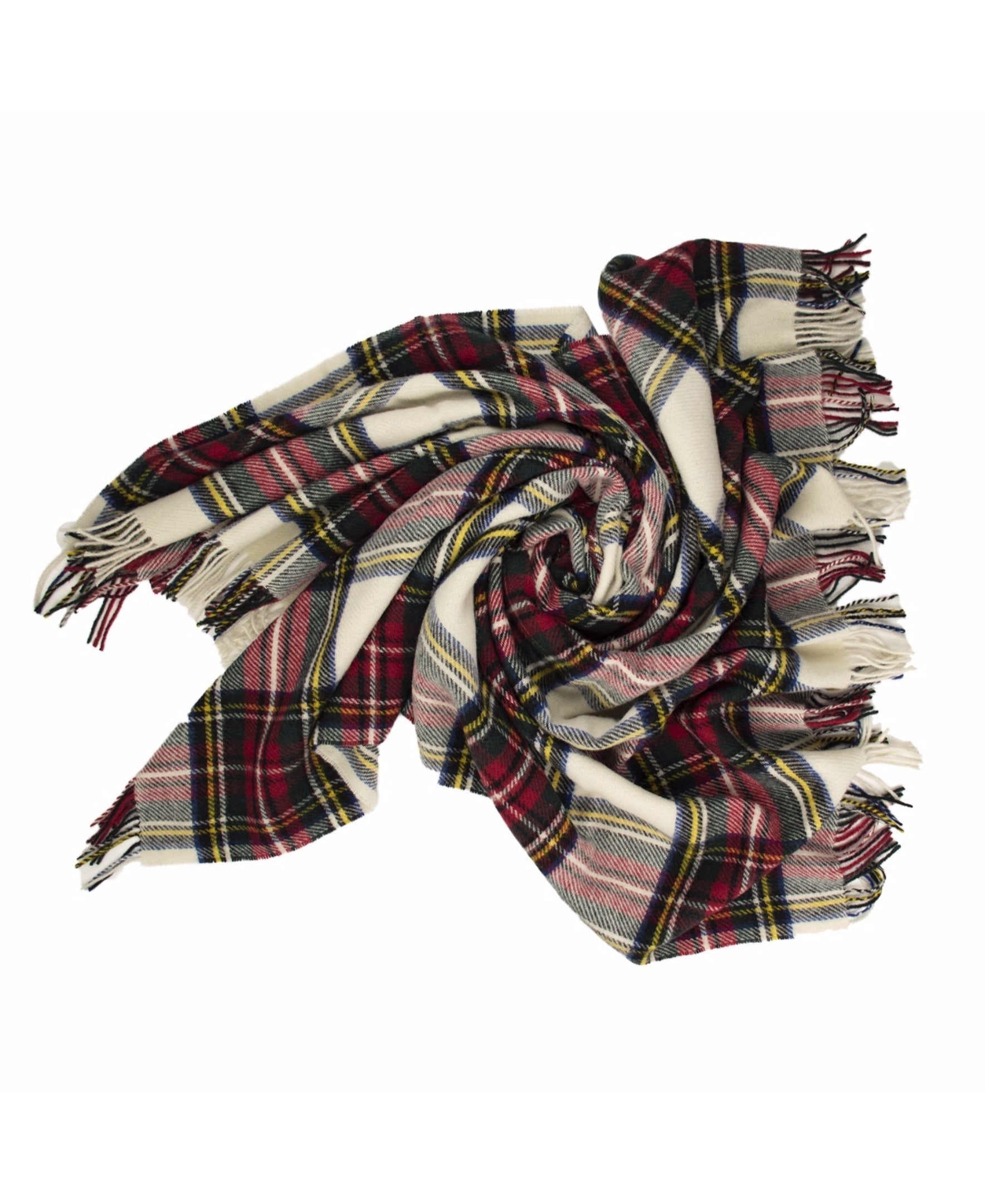 Highland Tartan Tweed Pure 100% Wool Throw ~ Dress Stewart ~-Blankets-[bar code]-Prince of Scots