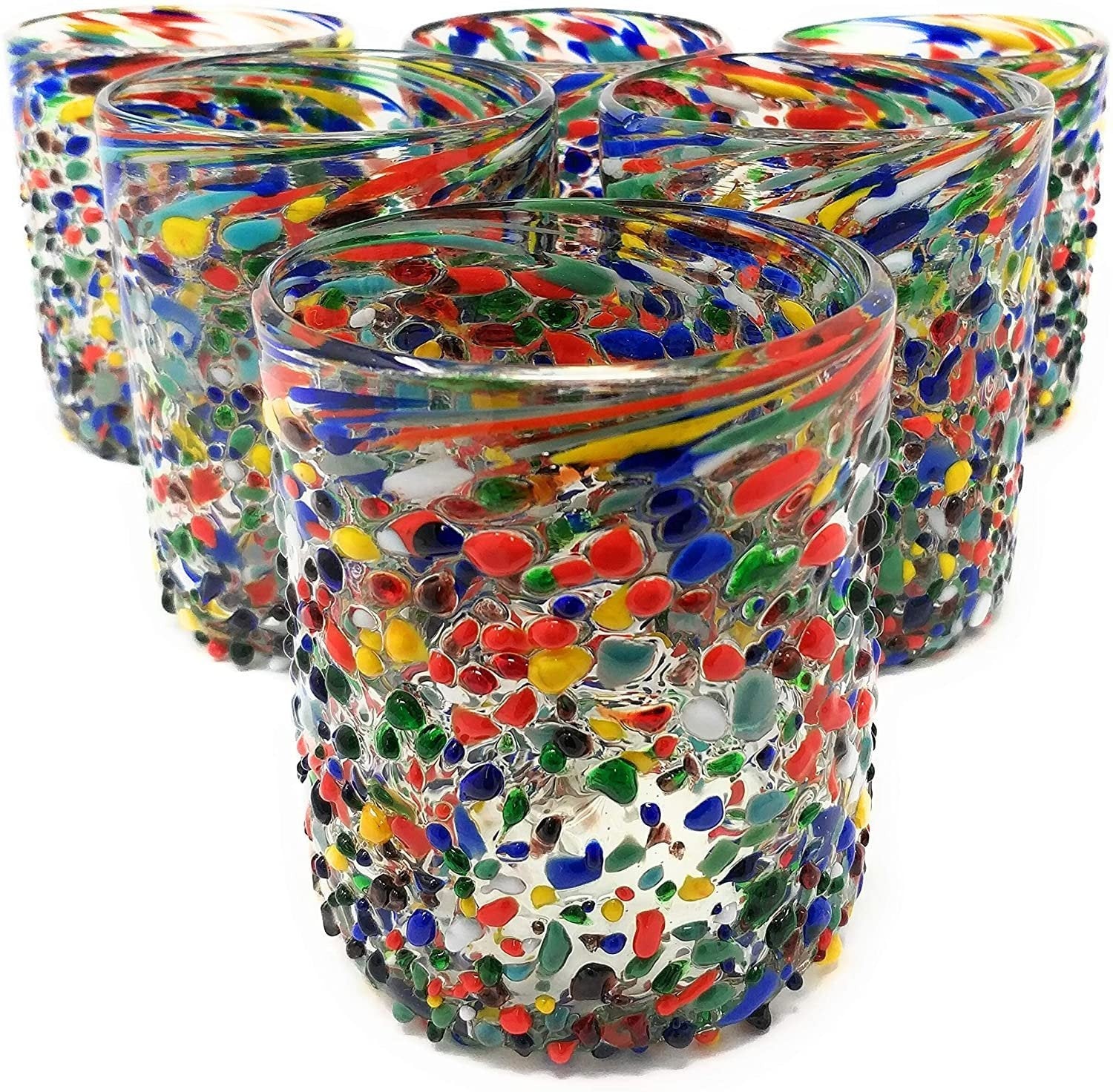 Confetti Rock Tumbler Glasses - Set of 6