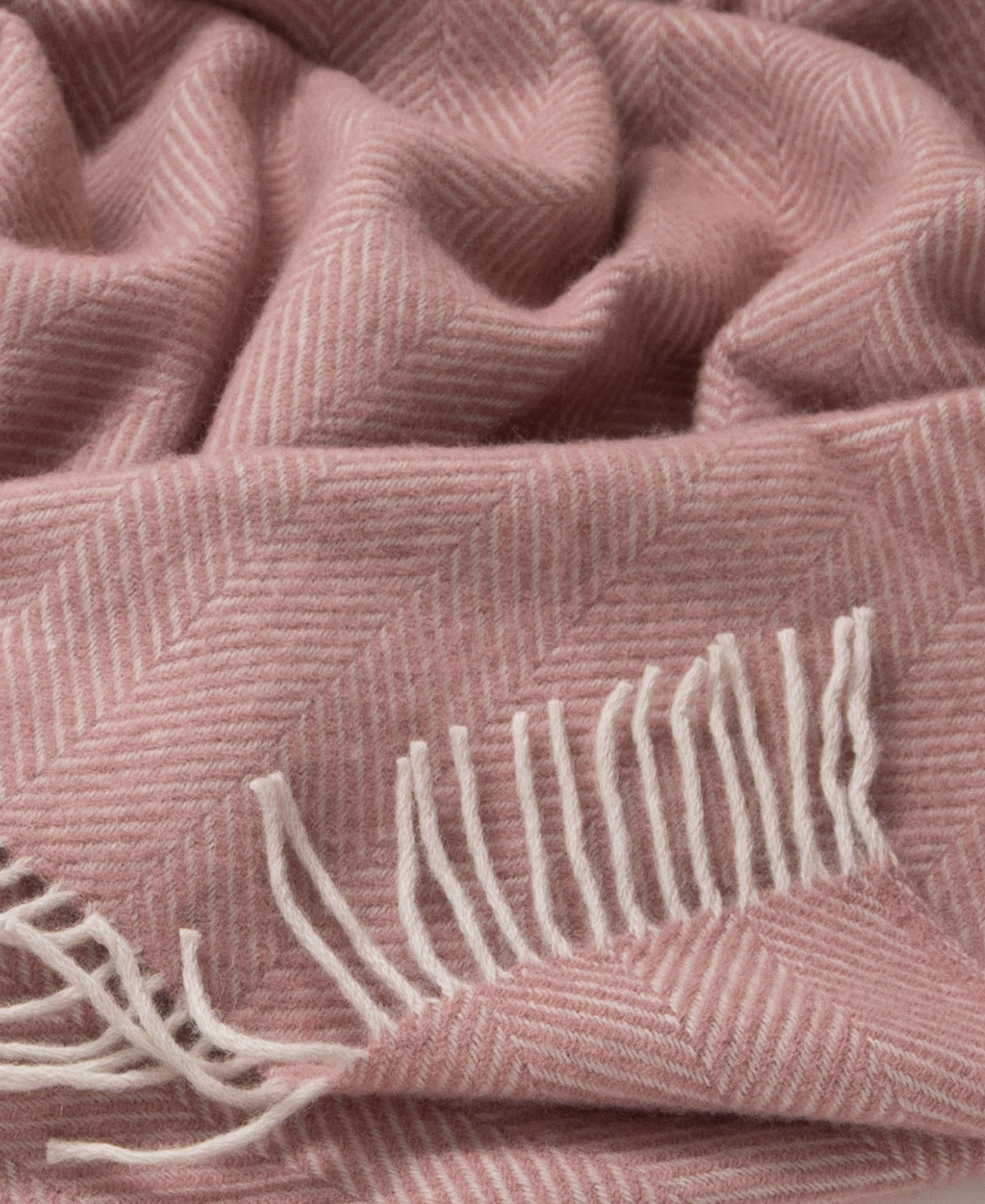 Highland Tweeds Herringbone Pure New Wool Throw ~ Beach Coral ~-Throws and Blankets-[bar code]-Prince of Scots