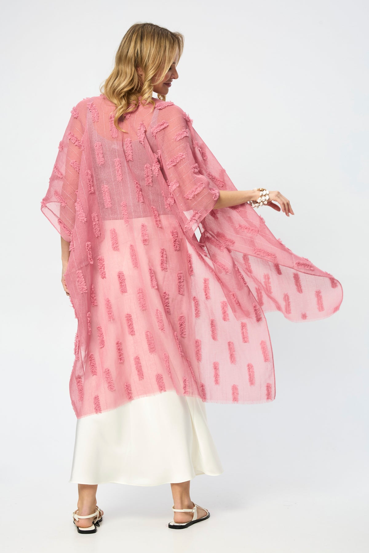 Textured Ruana - Pink