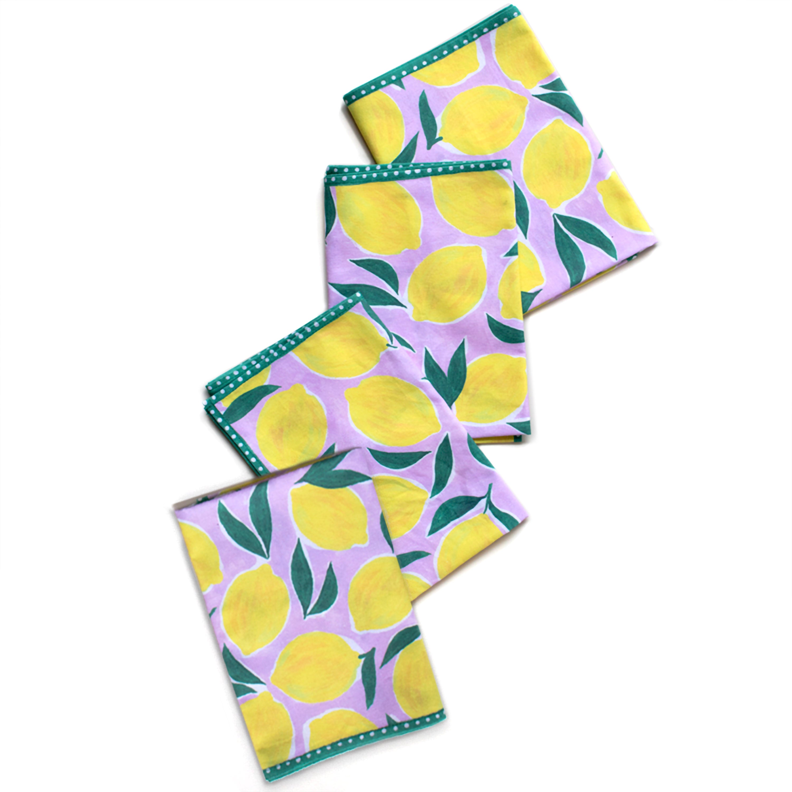Lemon Print Organic Napkins, 4 Pack