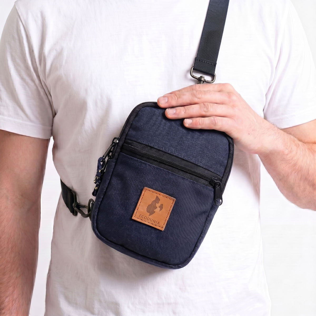 Rozi Canvas Crossbody Bag 1L | Mini Shoulder Bag #color_navy-blue