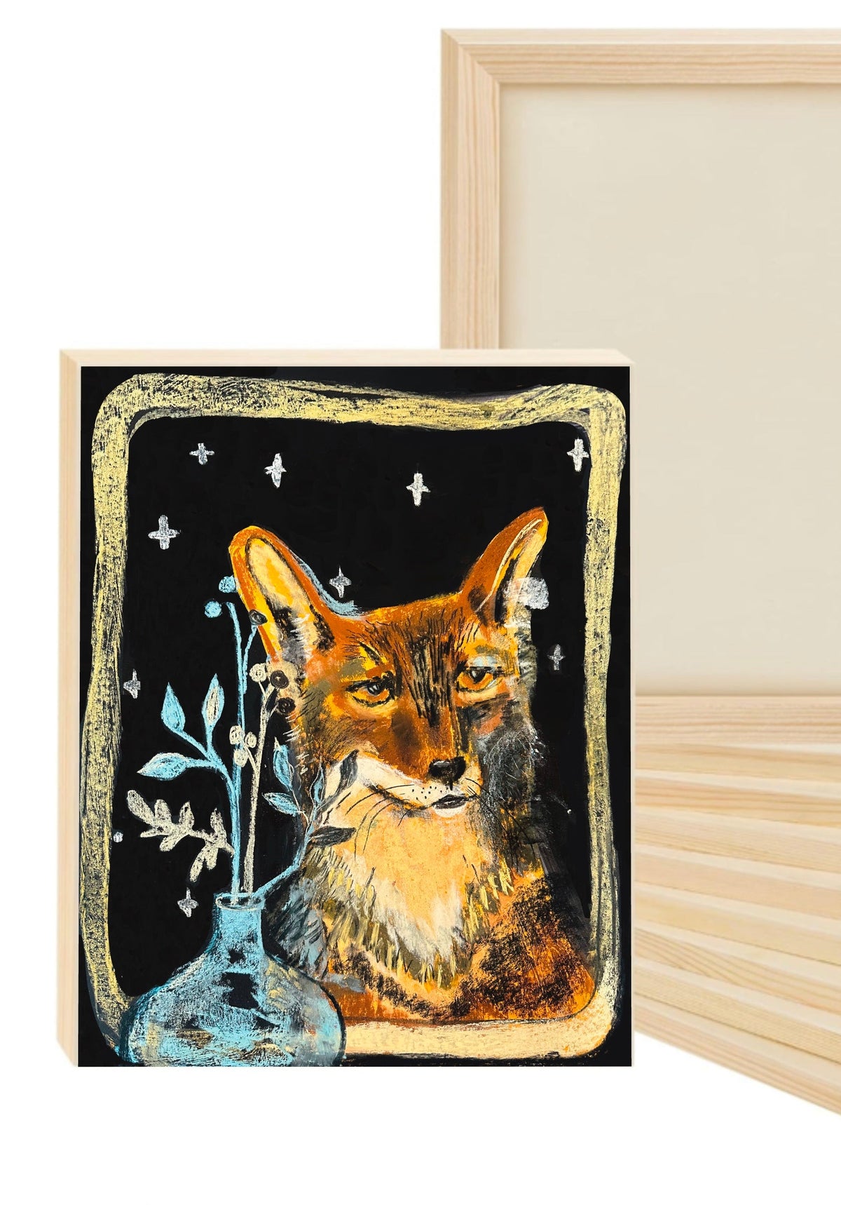 Fox with the Vase Painting, Looking in Wall Art - Leopard Frog