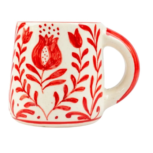Red Anaar Coffee Mug Handmade 3.5x3 Inches Set of 2 - Casa Amarosa