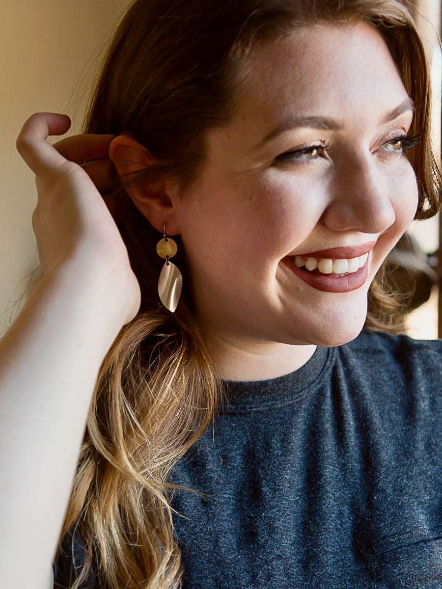 mixed metal stacked disc earring | Fair Anita