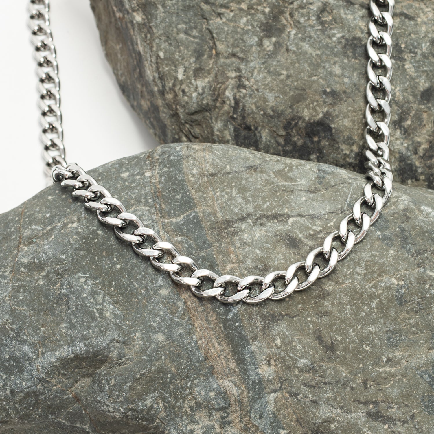 Men's silver chain necklace, stainless steel   necklace, jewelry for men, symbolism for hope, women's artisan jewelry