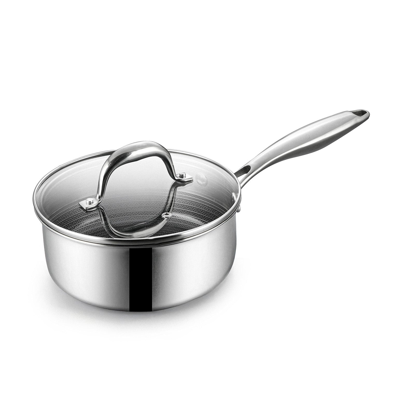 BE | LIVING - Circlad Series - 2 qt / 7" / 18 cm Sauce Pan with lid - Triply Stainless Steel Circlad