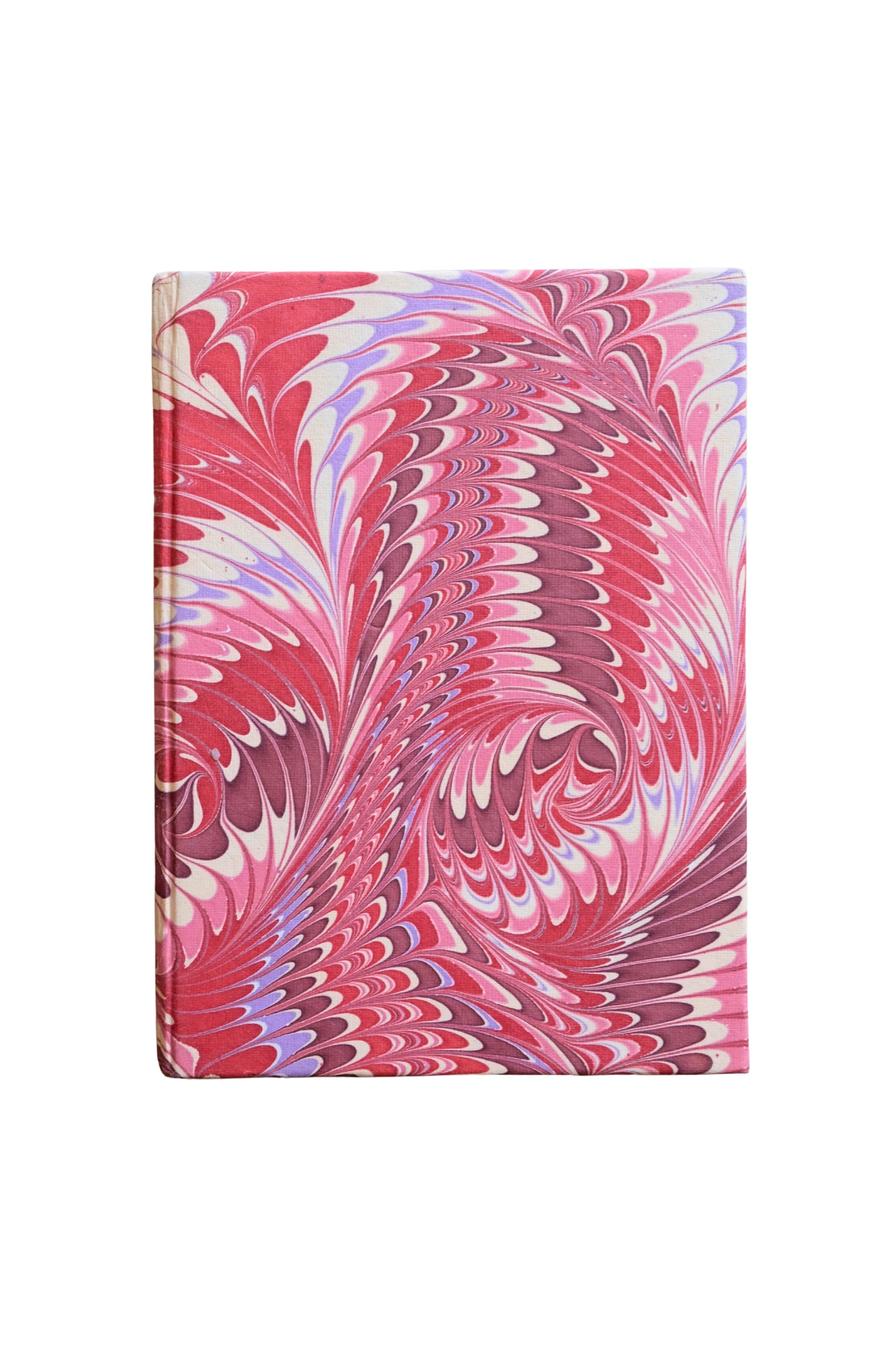 Florentine pink hand-marbled hardcover notebook with swirling patterns
