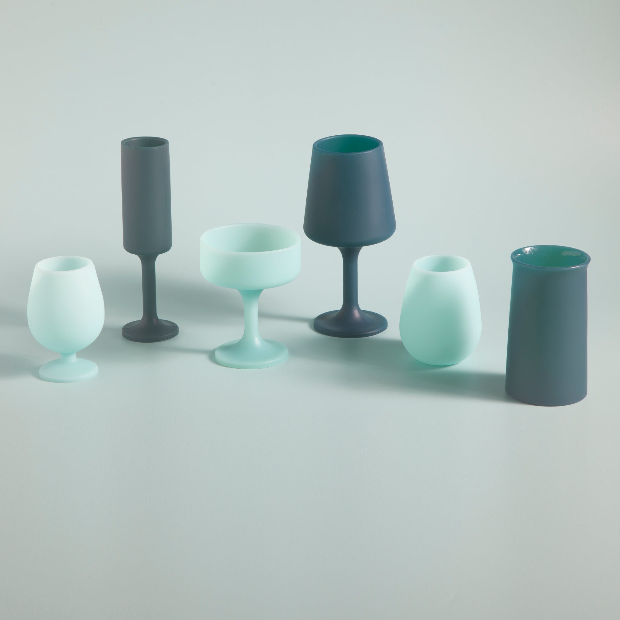mist + ink | seff | silicone unbreakable champagne flute - porter green | style + sustainability