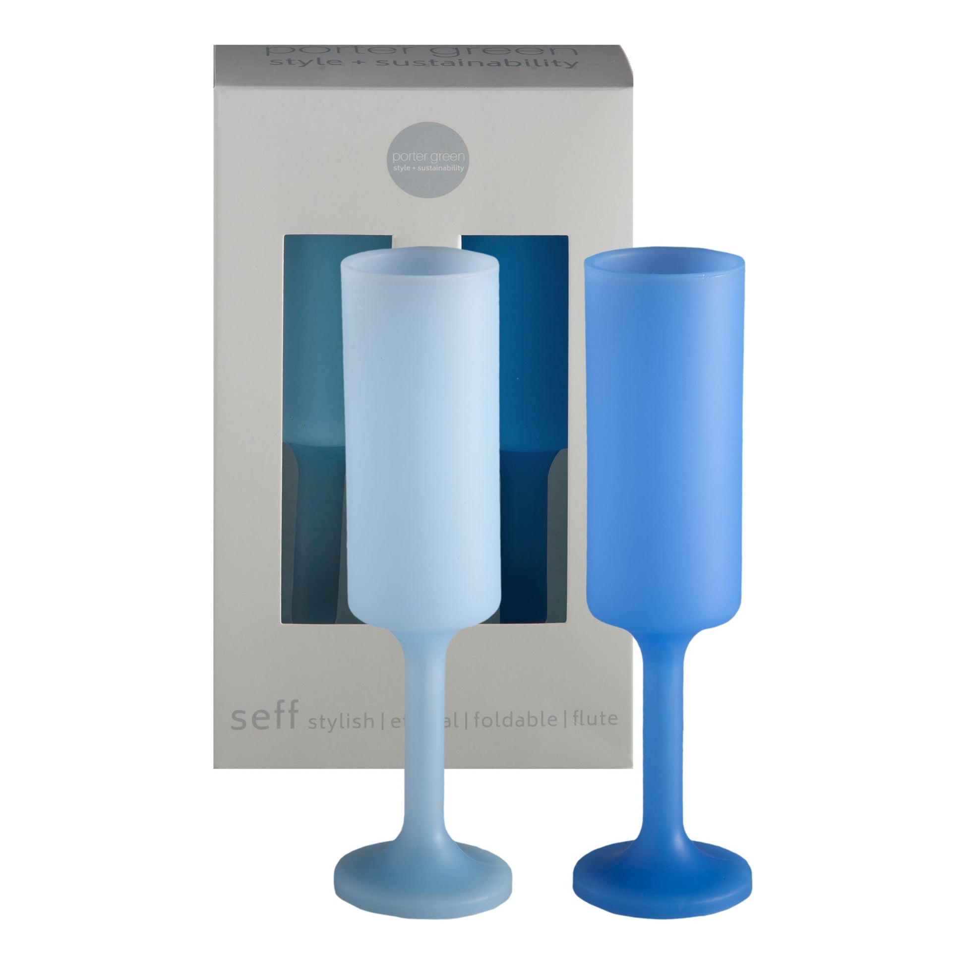 sky + kingfisher | seff | unbreakable silicone champagne flute | porter green, champagne flutes, unbreakable champagne flutes, champagne flute glasses, coloured champagne glasses, champagne flutes australia