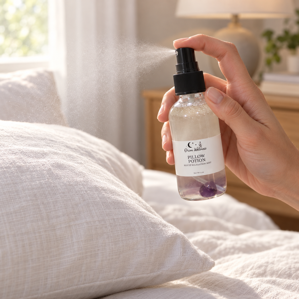 Pillow Potion lifestyle view, included in Ultimate Sleep Ritual
