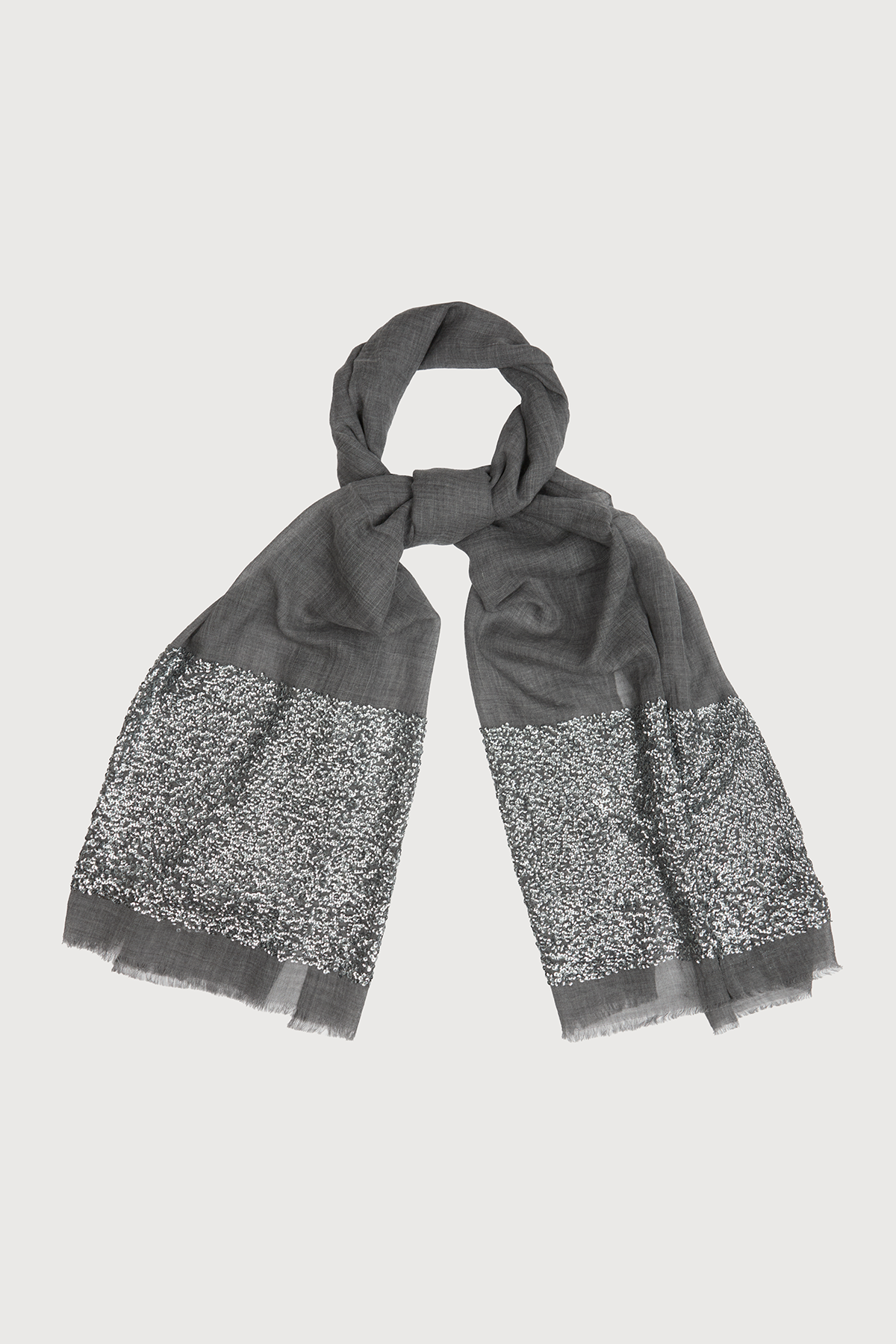 Wool Sparkle Scarf - Gray