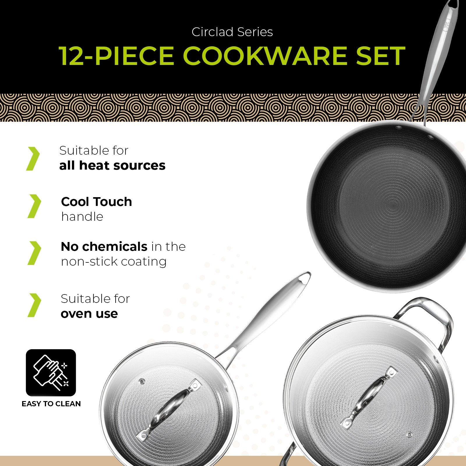 BE | LIVING CIRCLAD Series 12-Piece Cookware Set