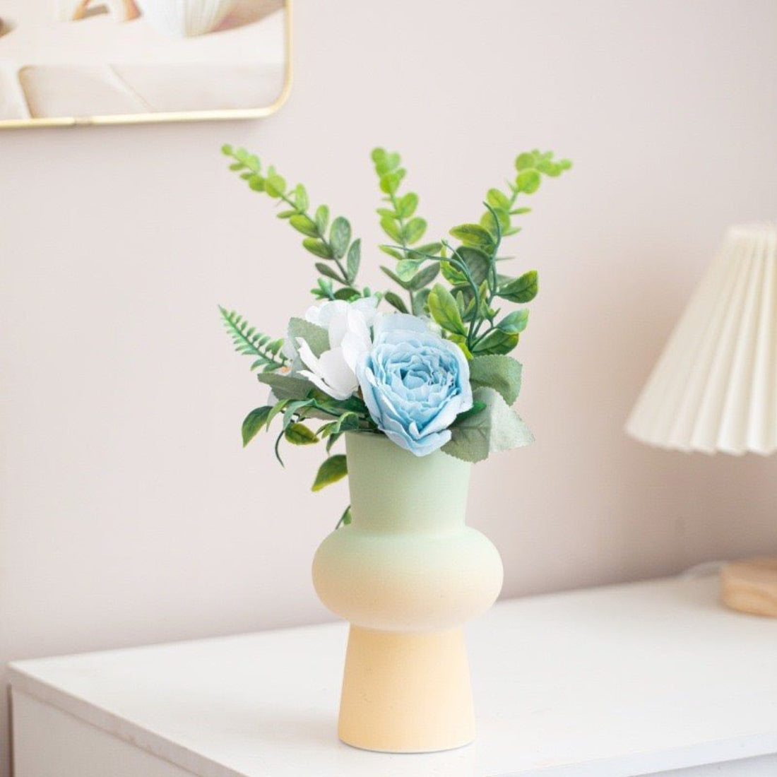 Handmade Ceramic Gradient Vase, Dopamine Geometric Matte Flower Vessels - Vases - Ceramic Gradient Vase - A - INSPECIAL HOME