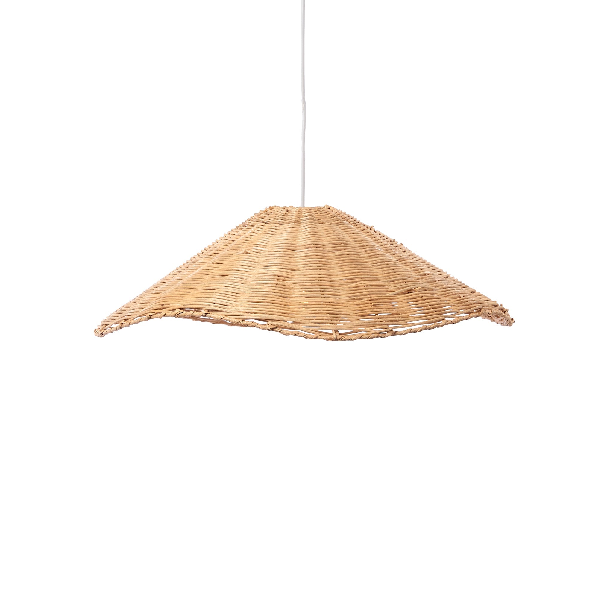 Wavy Rattan Ceiling Light Fixture