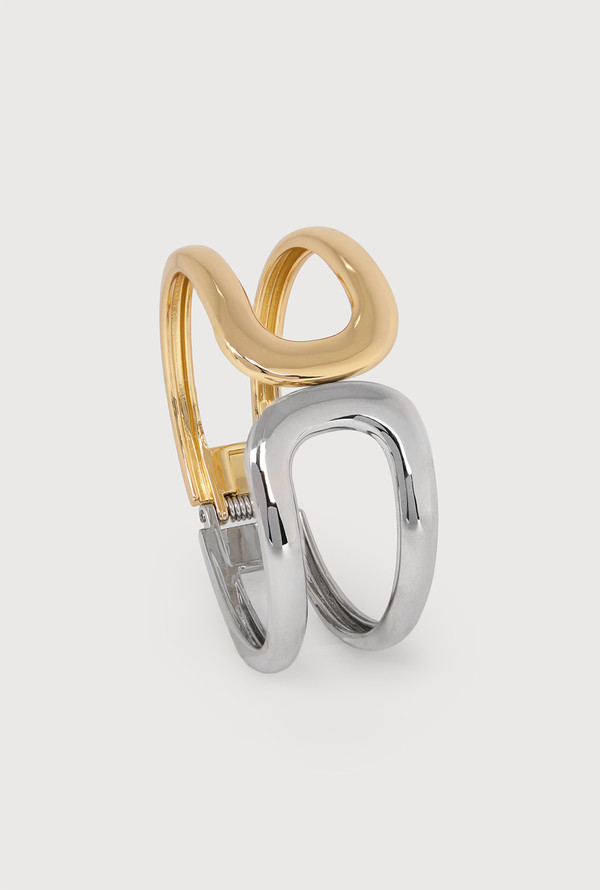 Modern Muse Two-Tone Cuff - Silver Gold