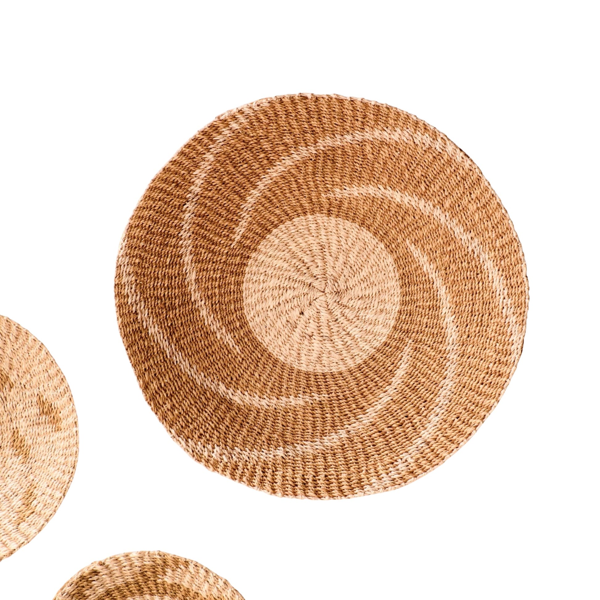 Wall Baskets - Natural + Brown Wall Baskets, Large - Round Wall Baskets | LIKHÂ - LIKHÂ