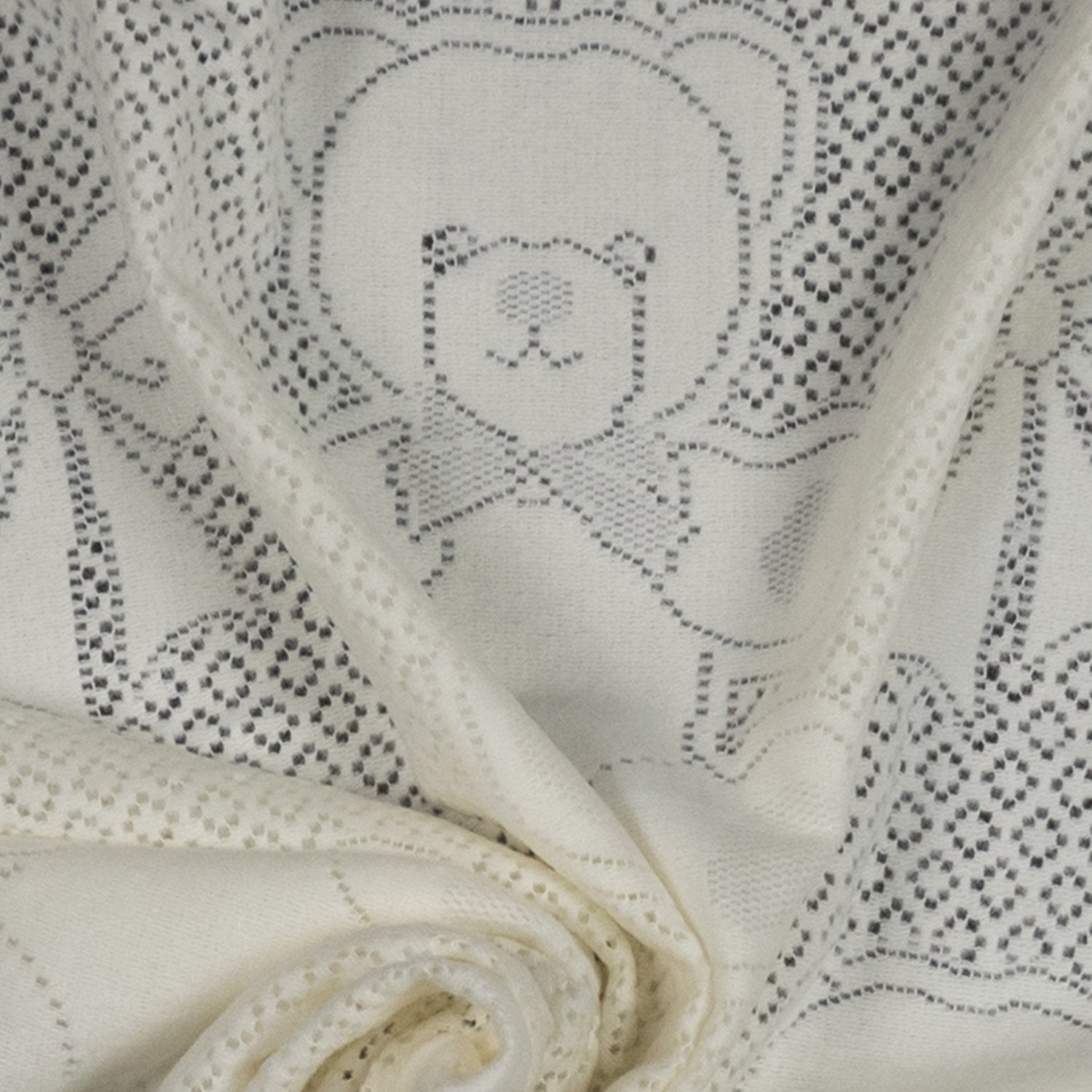 Southampton Home Lace Weave Bears & Bows Baby Blanket ~ Ivory ~-Gifts-SHLace839I-{sku]-Prince of Scots