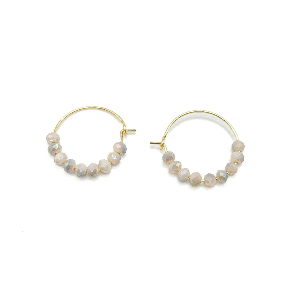 Iridescent crystal gold Artisan jewelry