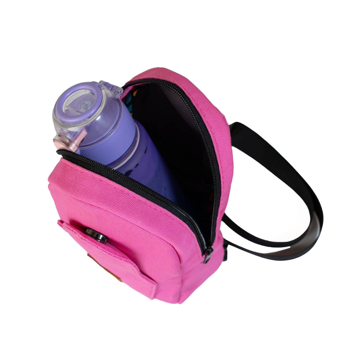 Buru pink small canvas sling bag worn crossbody #color_pink
