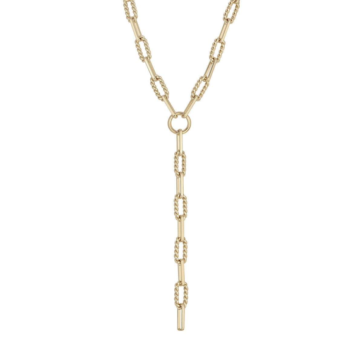 Gold-toned Y-shaped chain necklace from Enzo Lariat Necklace collection