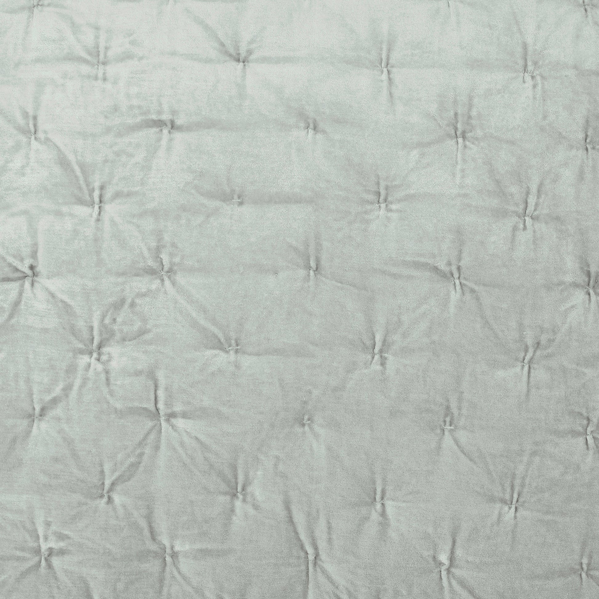 DE-371-3137_2|Pale grey velvet quilted pillow sham with subtle tufted cross-stitch pattern. Soft, elegant bedding for serene bedroom comfort.