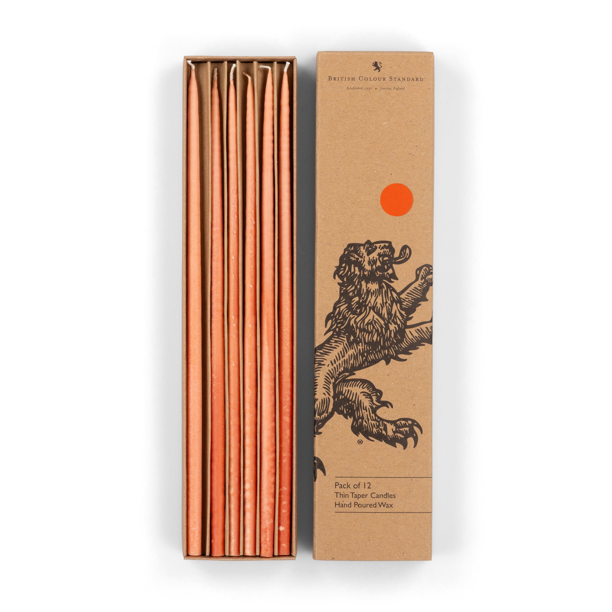 Thin Taper Candles - Rust