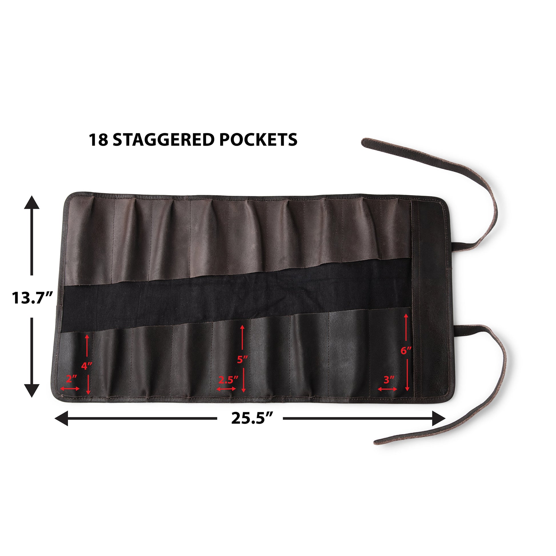 leather tool  roll with 18 slots
