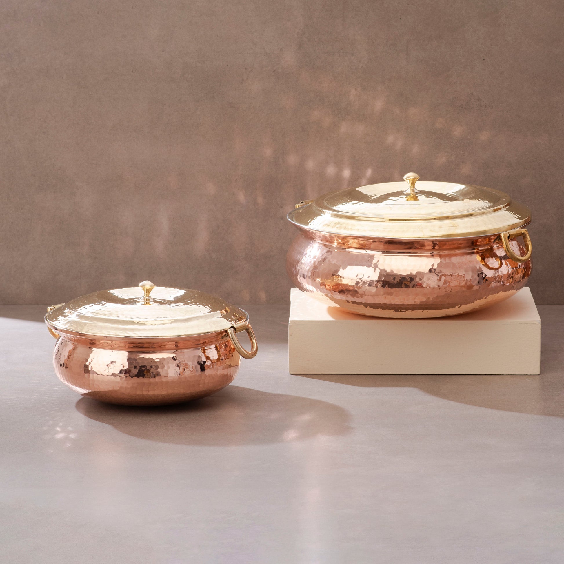 Copper Hammered Lagan/ Wide and shallow copper cooking vessel/ Copper Hammered Braiser - Copper Chafing Dish P-TAL