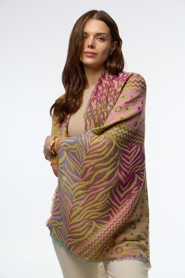 Mixed Animal Print Scarf - Multi
