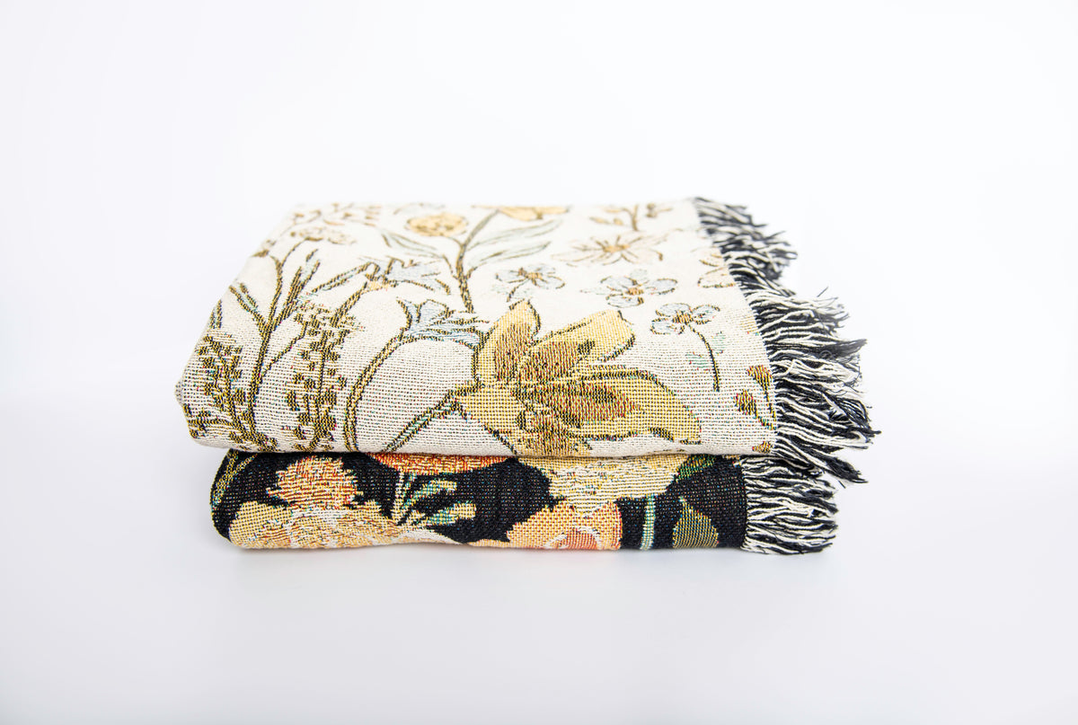 Lilly Floral Jacquard Woven Throw