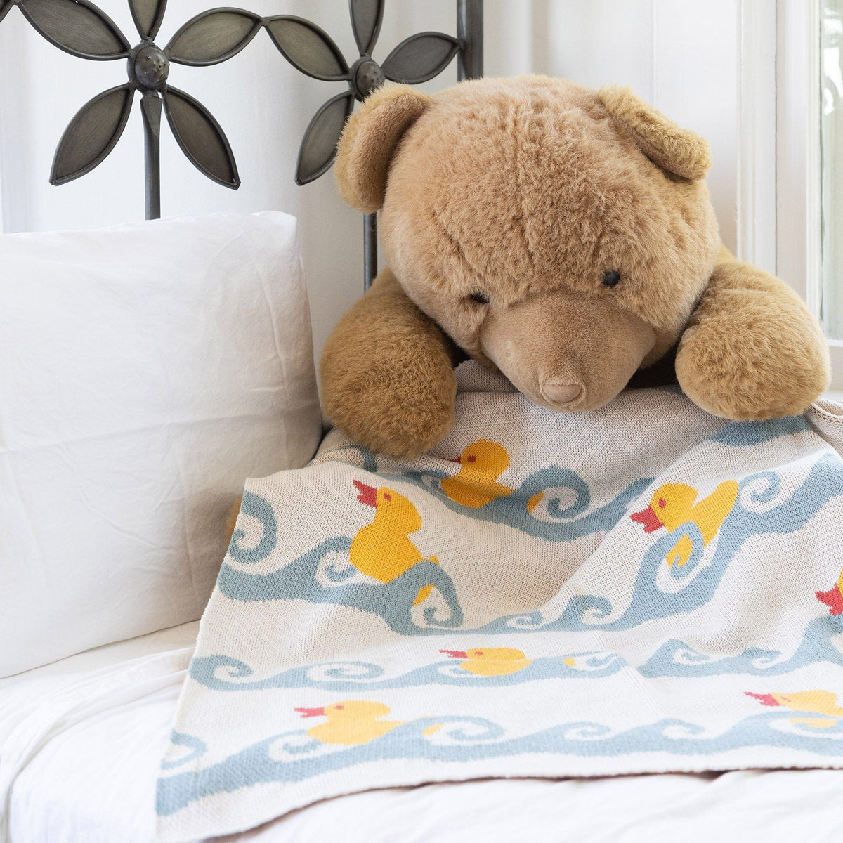 in2green Eco Baby Throws Baby Cotton Knit Blanket - Ducky 655646729718 BB02DK1