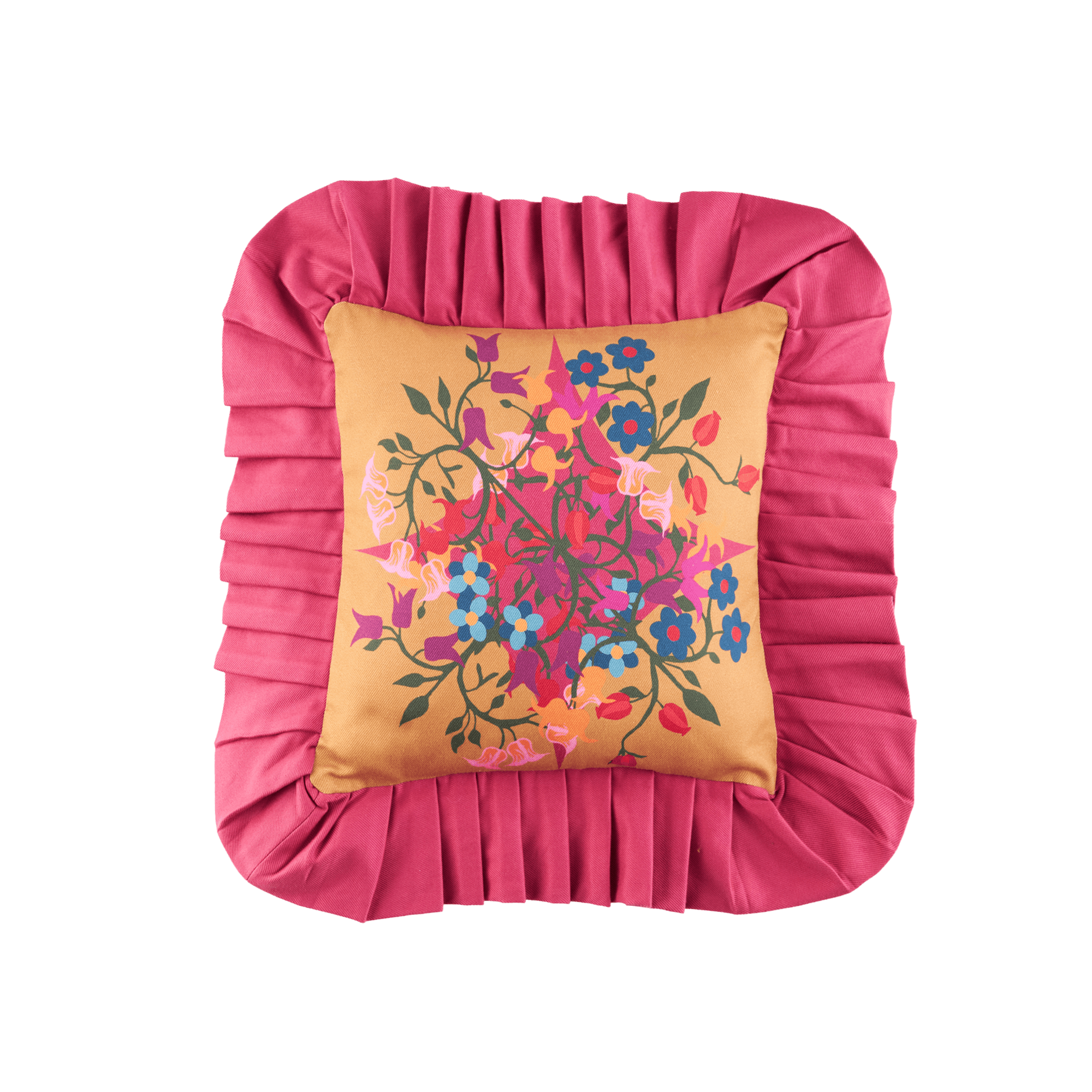 Ruffled Pillow Cover Blumen - Thumbnail 3