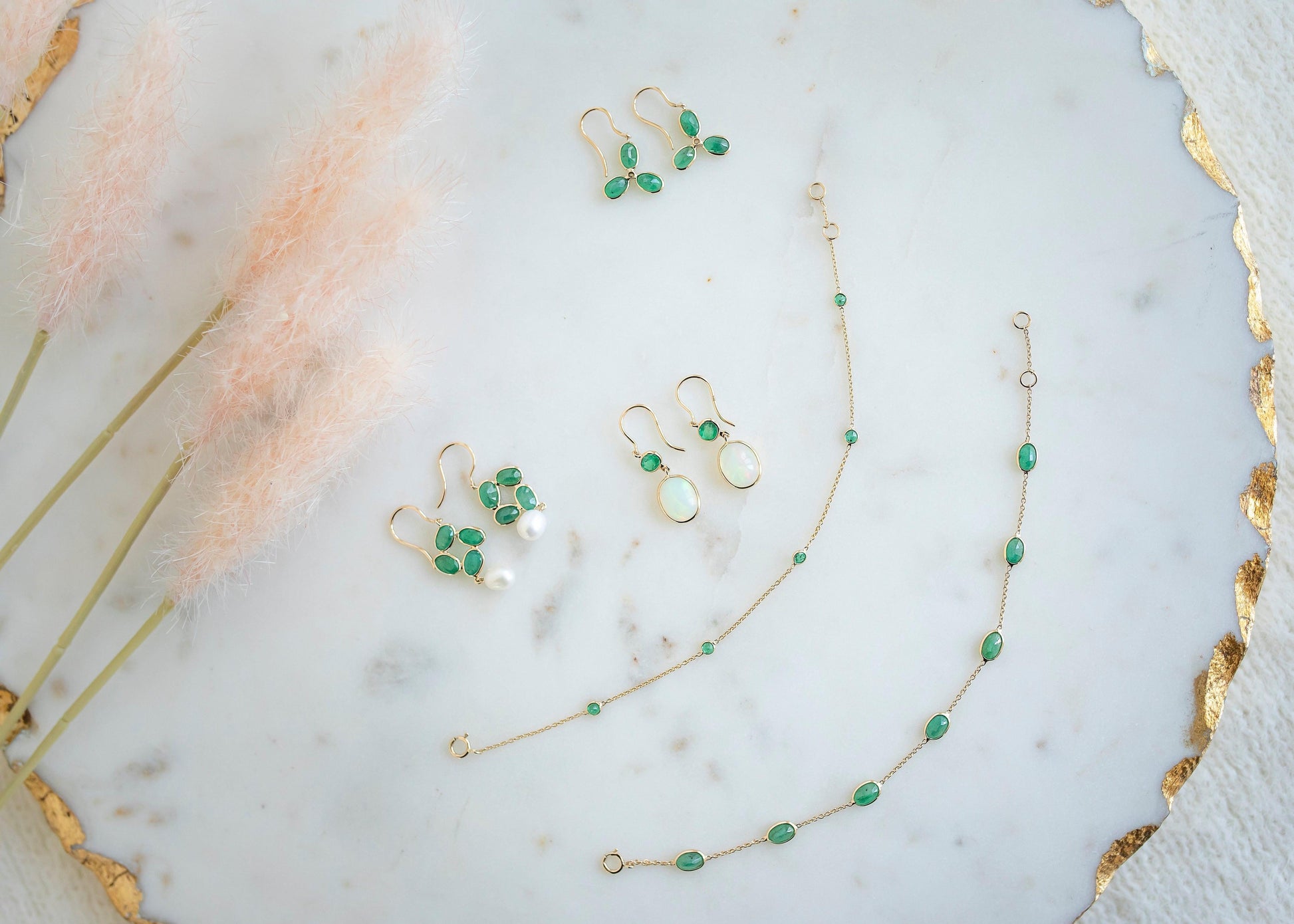 Royal Garden Earrings minimal everyday fine jewelry in solid gold and sterling 925 silver with natural gemstones.