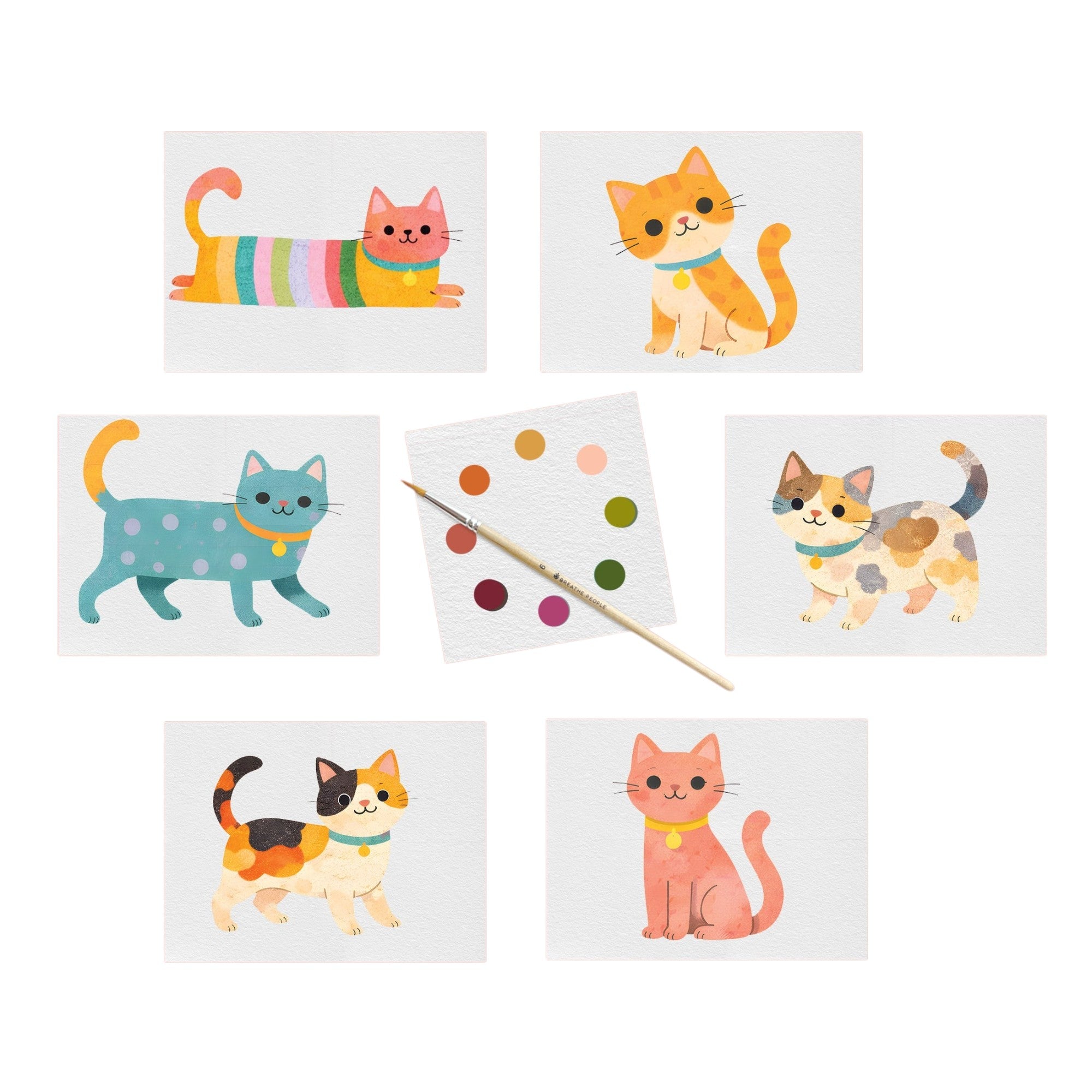 Cute Kitties Watercolor Postcard Kit