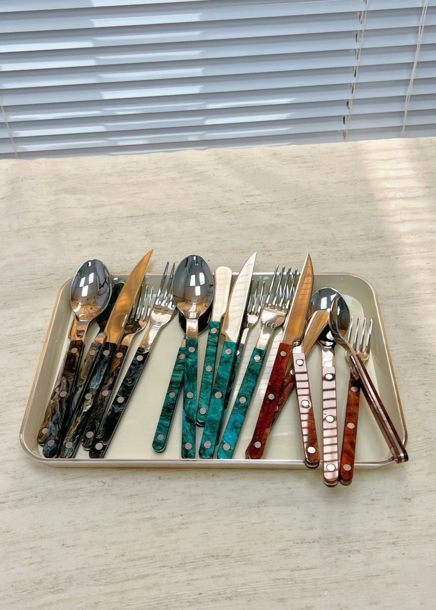 Set Of 10 Pcs Modern Elegant Terra Flatware - Bistrot Style Cutlery Silverware Set - Flatware Sets - Terra Flatware Set of 10 - The Great Barrier Reef - INSPECIAL HOME