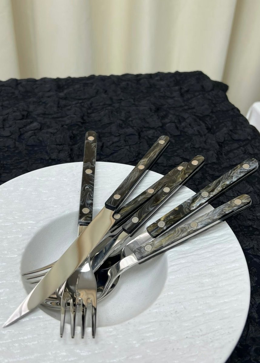 Set Of 10 Pcs Modern Elegant Terra Flatware - Bistrot Style Cutlery Silverware Set - Flatware Sets - Terra Flatware Set of 10 - The Great Barrier Reef - INSPECIAL HOME