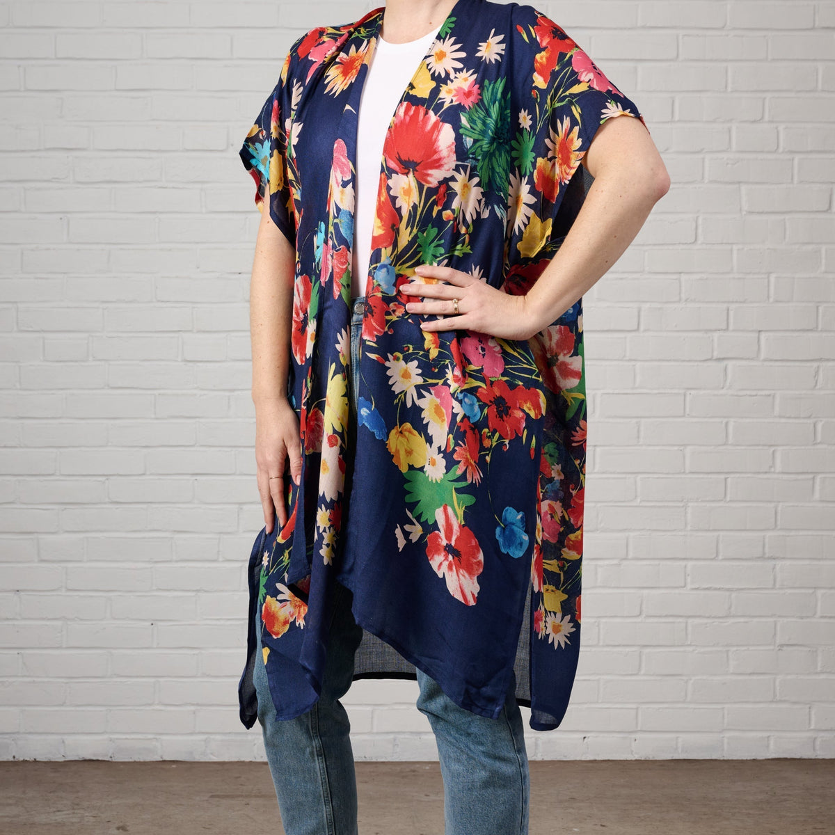 Raseela Blue Floral Modal Topper