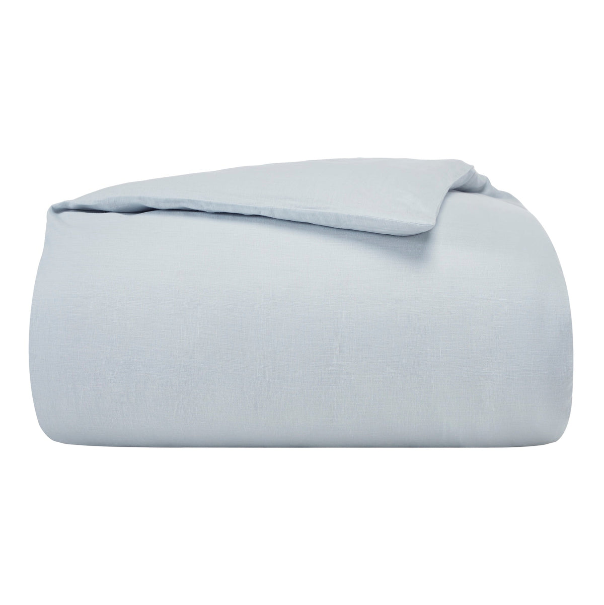 DT-038-10692_5|Elegant light grey linen duvet cover, neatly folded, offering a sophisticated and comfortable bedding solution.