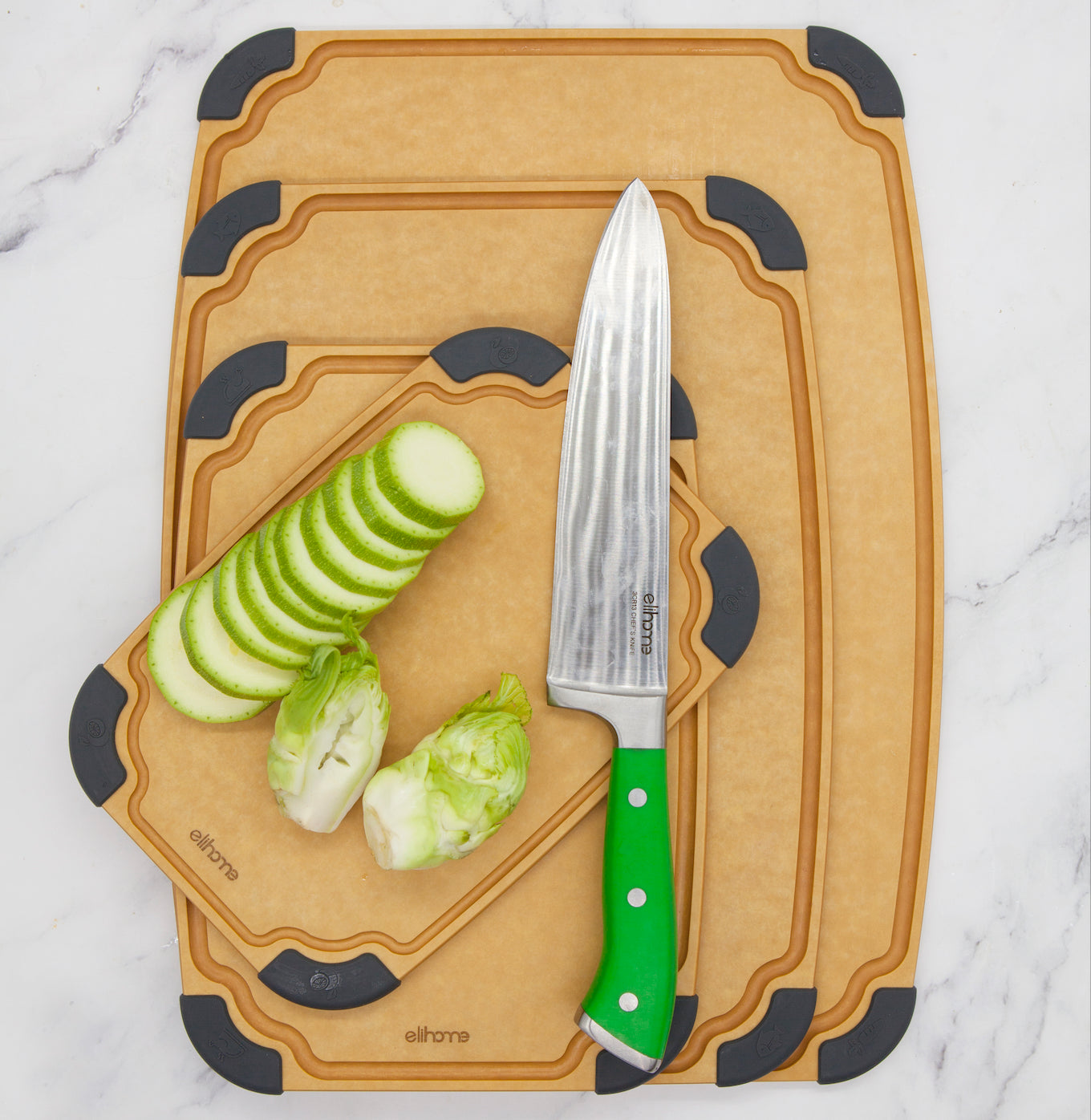 Non Slip Cutting Board | 4-in-1 Cutting Board Set | Elihome\