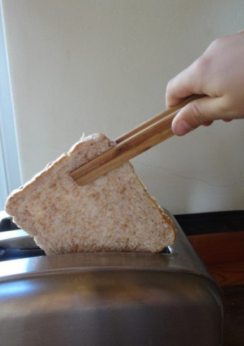  Bamboo Toast Tong with Magnet 