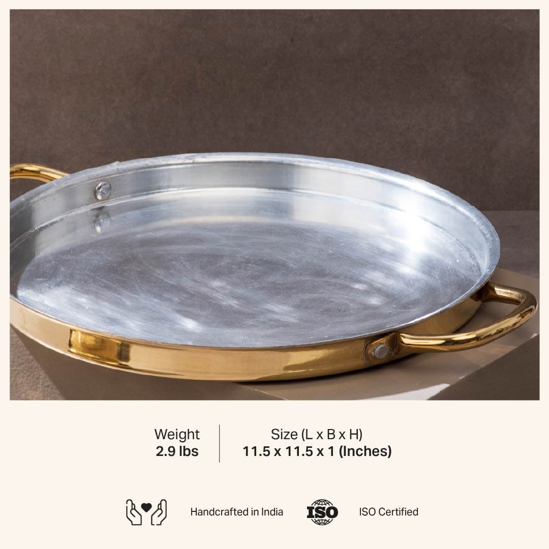 Brass Dosa Tawa with Insulated handles- All Purpose Pan P-TAL
