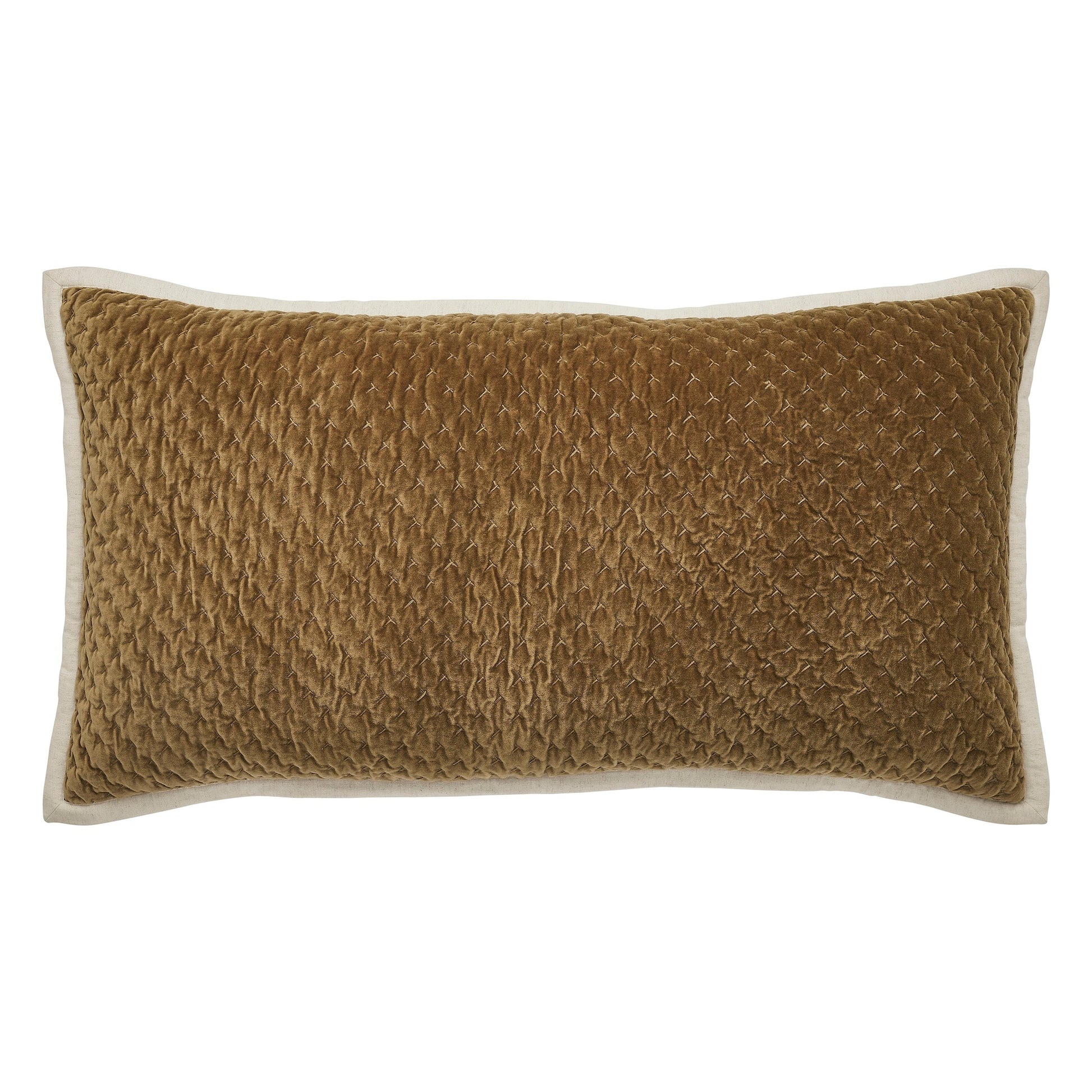 KS-378-2036_1|Luxurious brown velvet quilted pillow, perfect for bed or sofa decor. Soft texture, elegant design, comfortable cushion.