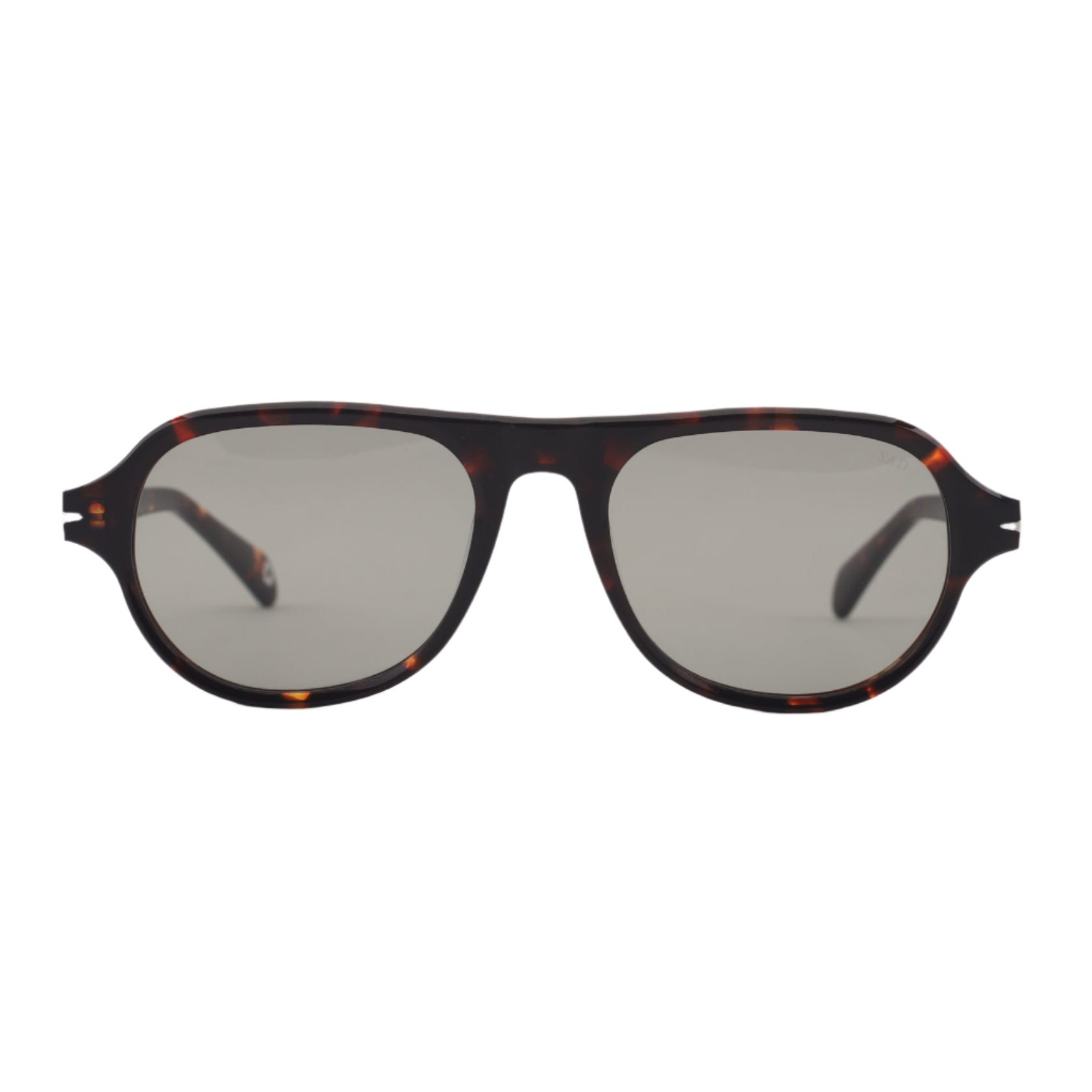 SAD Eyewear Ash premium square sunglasses in tortoiseshell with tinted olive UV protection lenses