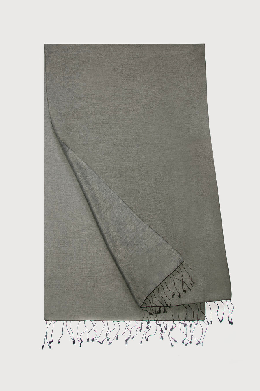 Silk Cotton Scarf - Dark Gray