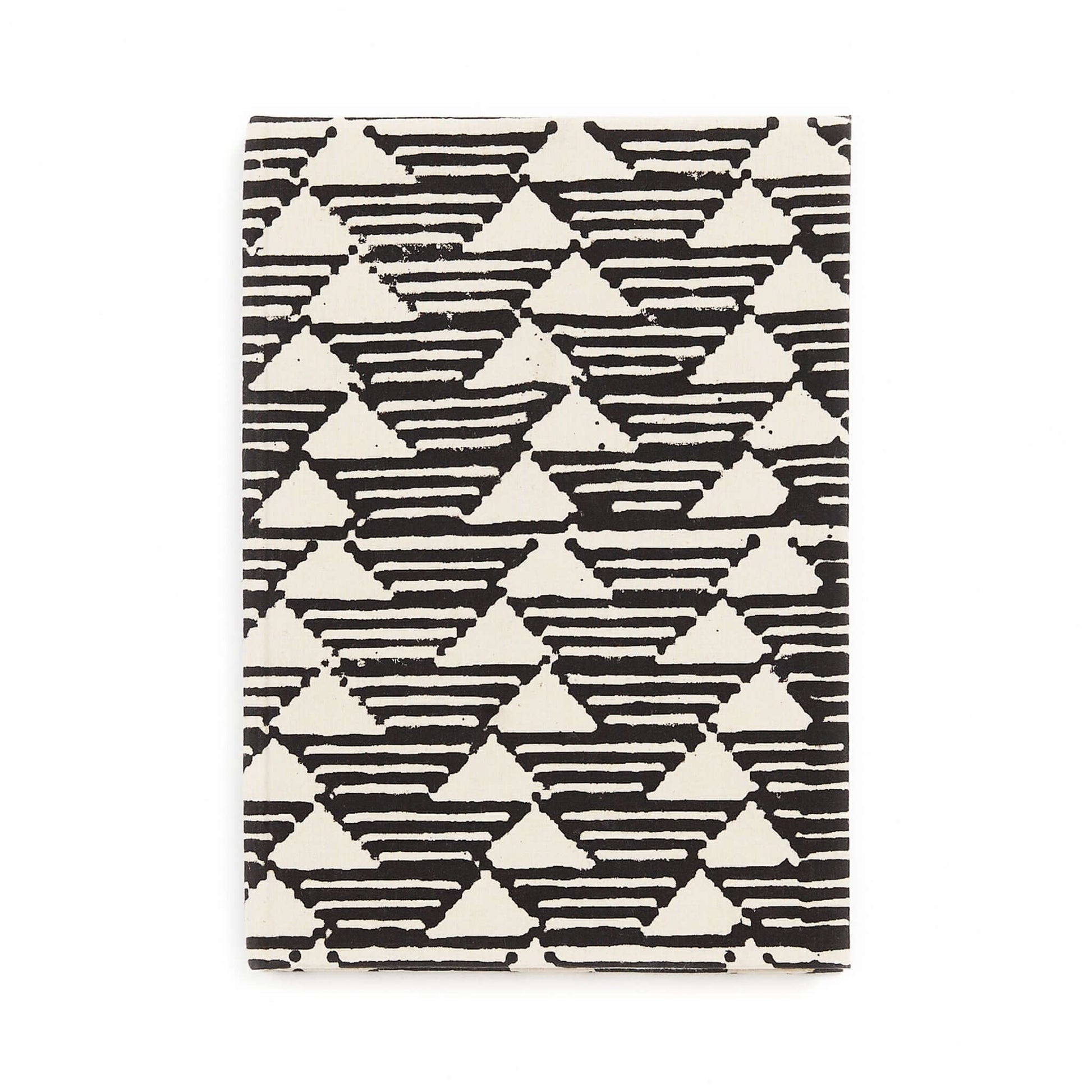 Black And White Triangle Print Hand Made Journal  With 100 pages
