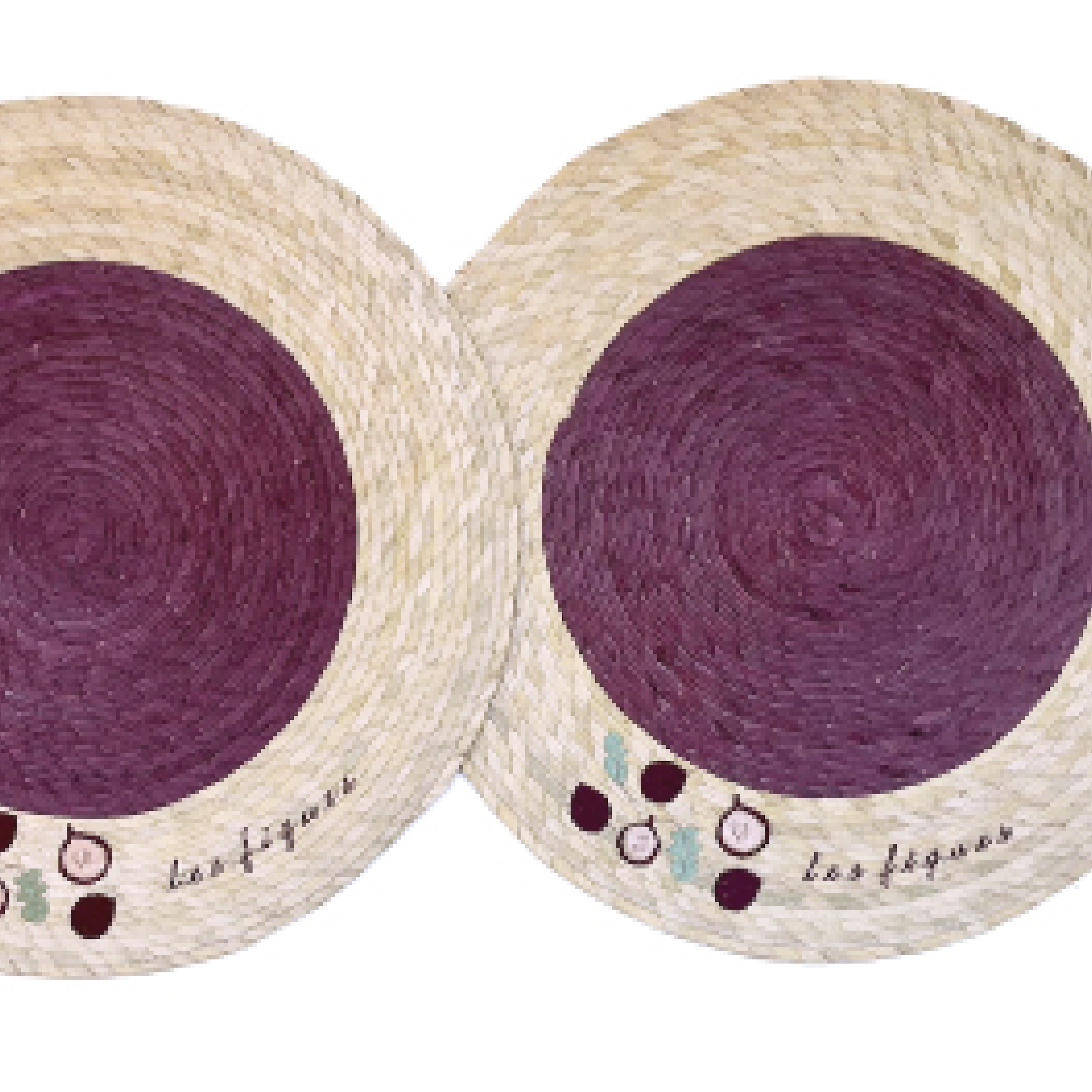 S/2 Palm Double Sided Placemat with Embroidery -  Les Figues